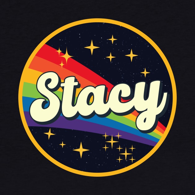 Stacy // Rainbow In Space Vintage Style by LMW Art